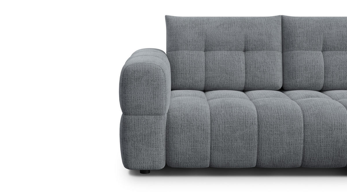 ECKSOFA CLOUDI 4-Sitzer rechts, dunkelgrau - Dunkelgrau/Schwarz, Holz/Textil (294/160cm) - Courtois Laville