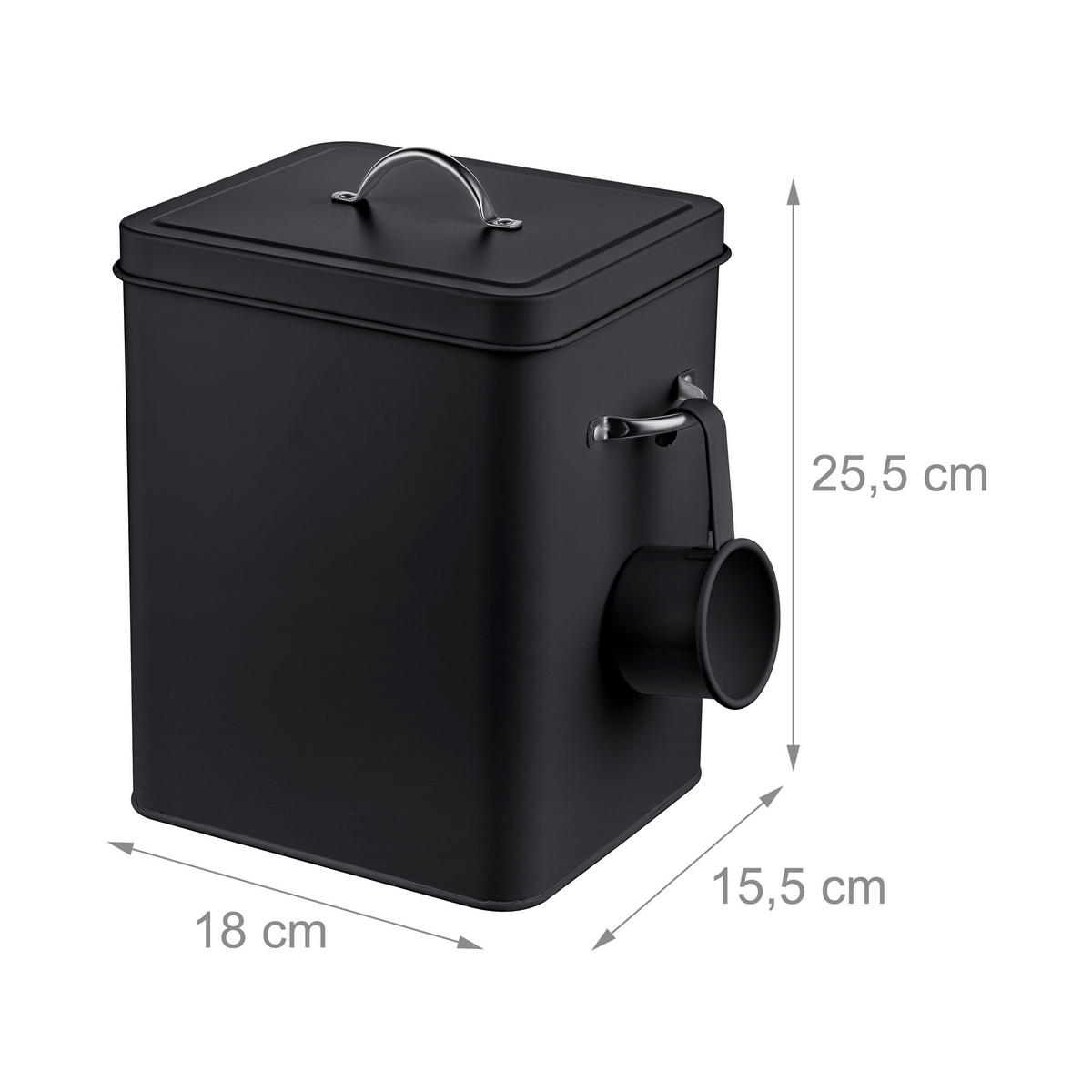 BOX na pranie - čierna, kov (18/25.5/15.5cm) - Relaxdays
