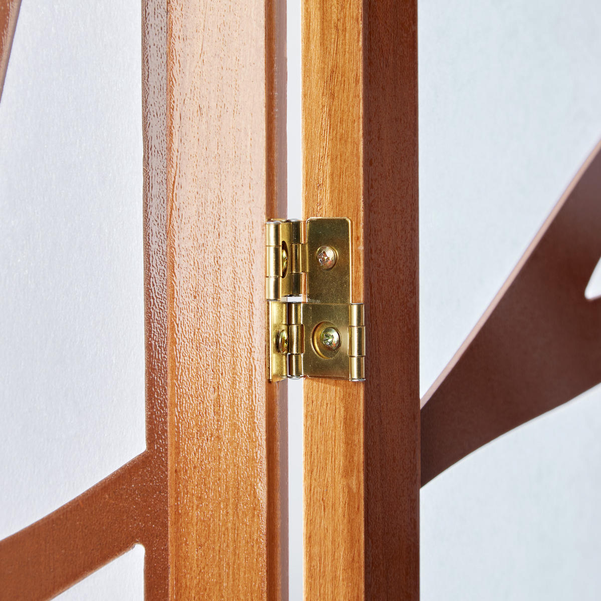 PARAVENT 3-tlg. 130,5/175 cm Braun Holzverzierung - Braun, Holz (130/175/2cm) - Homestyle4u