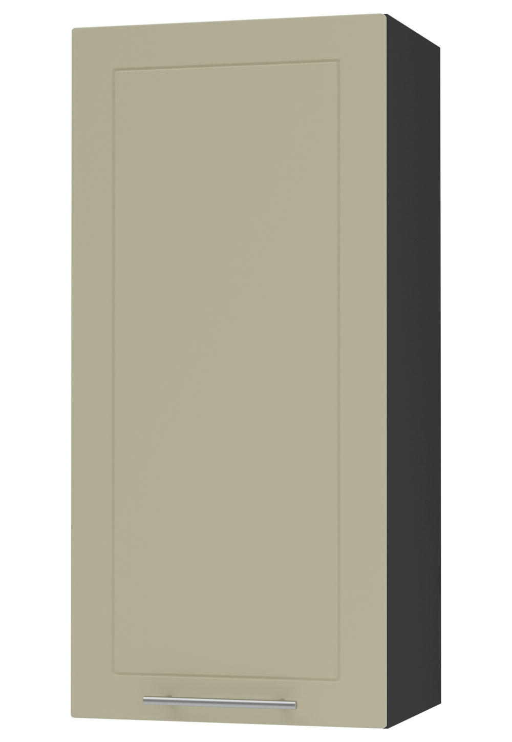 KÜCHENHÄNGESCHRANK Kvantum W4/45 Vanille Matt / Schwarz Matt 45 / 32,5 / 96cm - Creme/Schwarz, Holz/Holzwerkstoff (45/96/32.5cm) - Feldmann-Wohnen