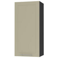 KÜCHENHÄNGESCHRANK Kvantum W4/45 Vanille Matt / Schwarz Matt 45 / 32,5 / 96cm - Creme/Schwarz, Holz/Holzwerkstoff (45/96/32.5cm) - Feldmann-Wohnen