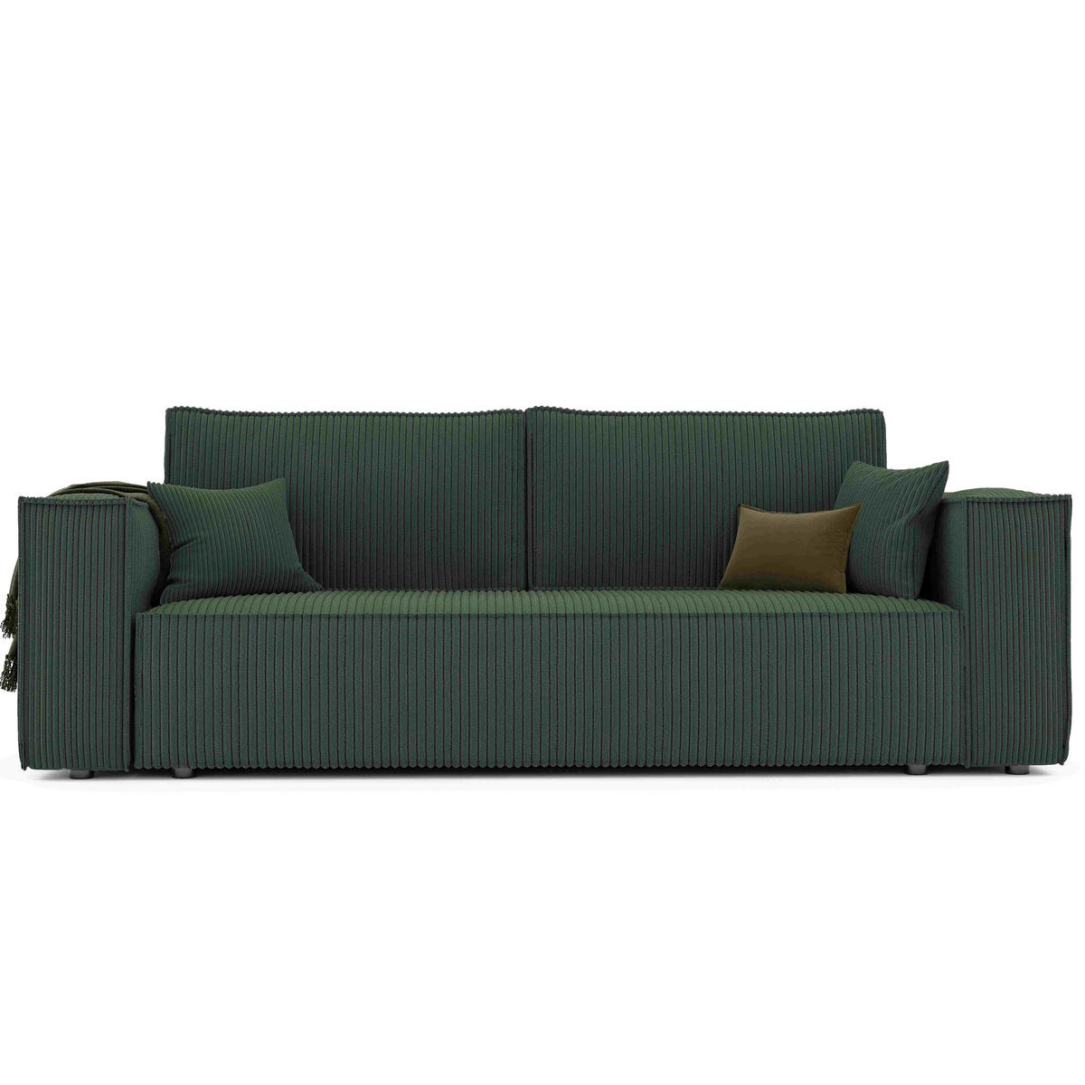 SOFA mit Schlaffunktion und Bettkasten, Grün - Grün, Holzwerkstoff/Textil (240/84/105cm) - Idohome