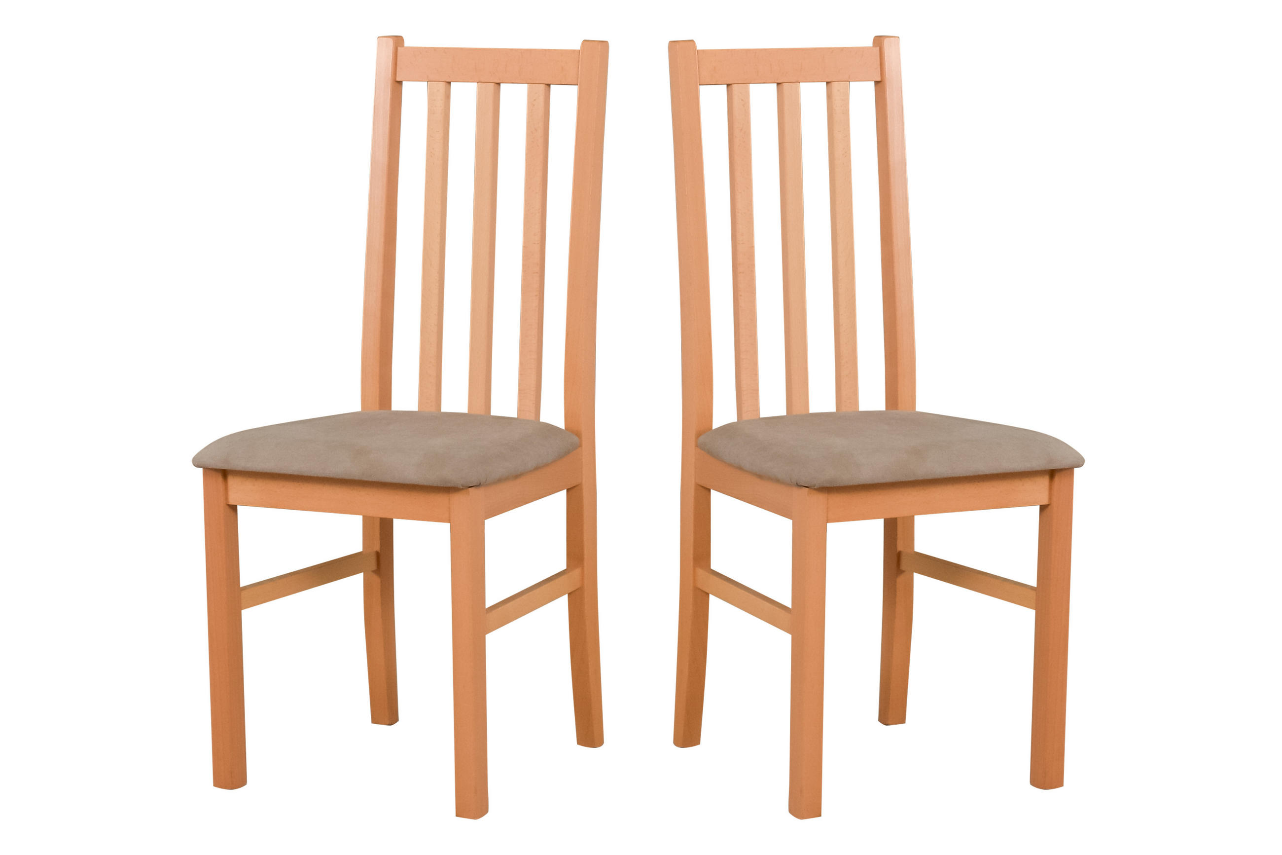ESSZIMMERSTUHL - 2er-Set Bos 10 hell nussbaum soro 23 - Hellbraun/Beige, Holz (43/94/40cm) - Leaf Design