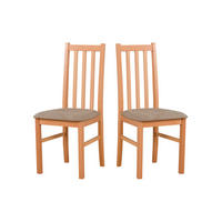 ESSZIMMERSTUHL - 2er-Set Bos 10 hell nussbaum soro 23 - Hellbraun/Beige, Holz (43/94/40cm) - Leaf Design