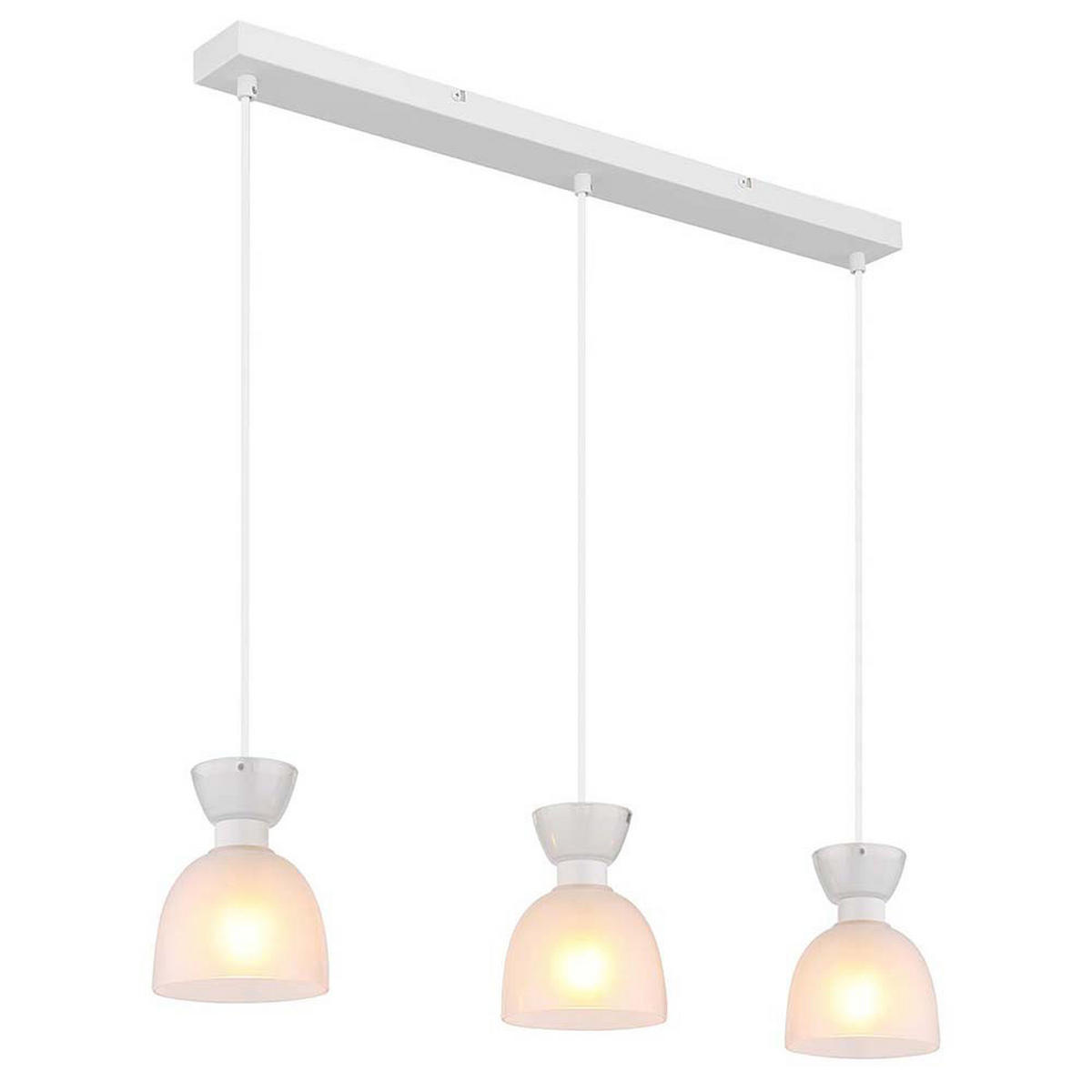LED PENDELLEUCHTE MASSEY Metall Weiß 3-flammig - Weiß, Glas (65/13/120cm) - Globo Lighting