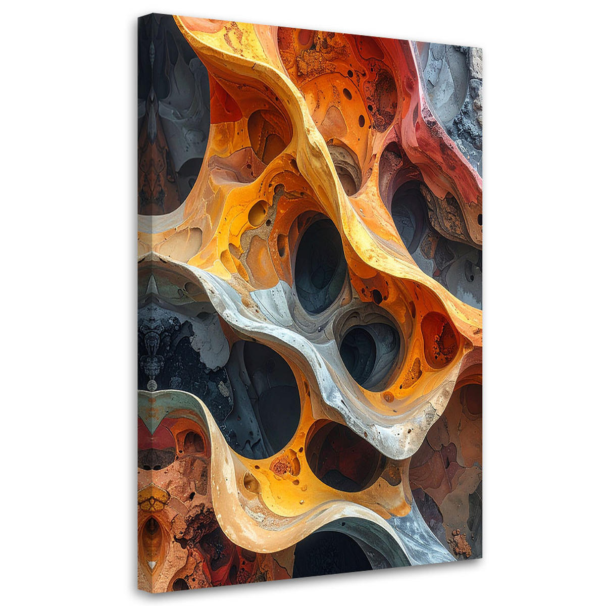 LEINWANDBILD 3D und geometrisch 60x90cm - Orange, Textil (60/90cm) - Feeby