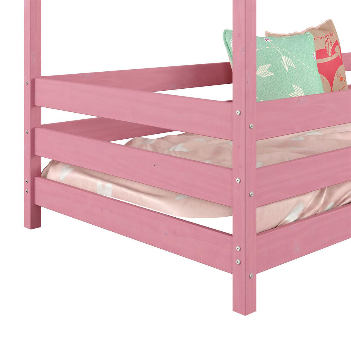 HAUSBETT RENA 90X200 CM - Rosa, Holz (96/138/206cm) - IDIMEX