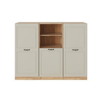 KÜCHENBLOCK R-Line, Sand Landhaus/Goldkraft Eiche, 180 cm ohne Arbeitsplatte - Honigeiche/Beige, Holzwerkstoff (180/143/46cm) - Vicco