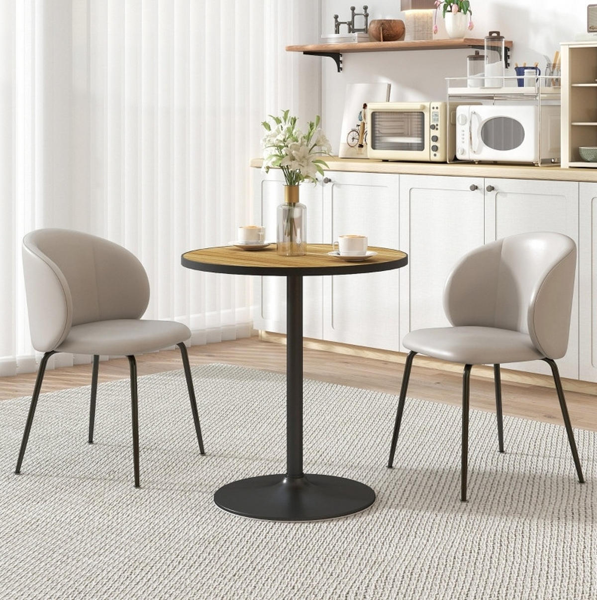 JEDÁLENSKÝ stôl, Ø 70/76 cm dub, drevený, okrúhly pre 2 až 4 osoby - farba duba, drevo (70/70/76cm) - BEAOK