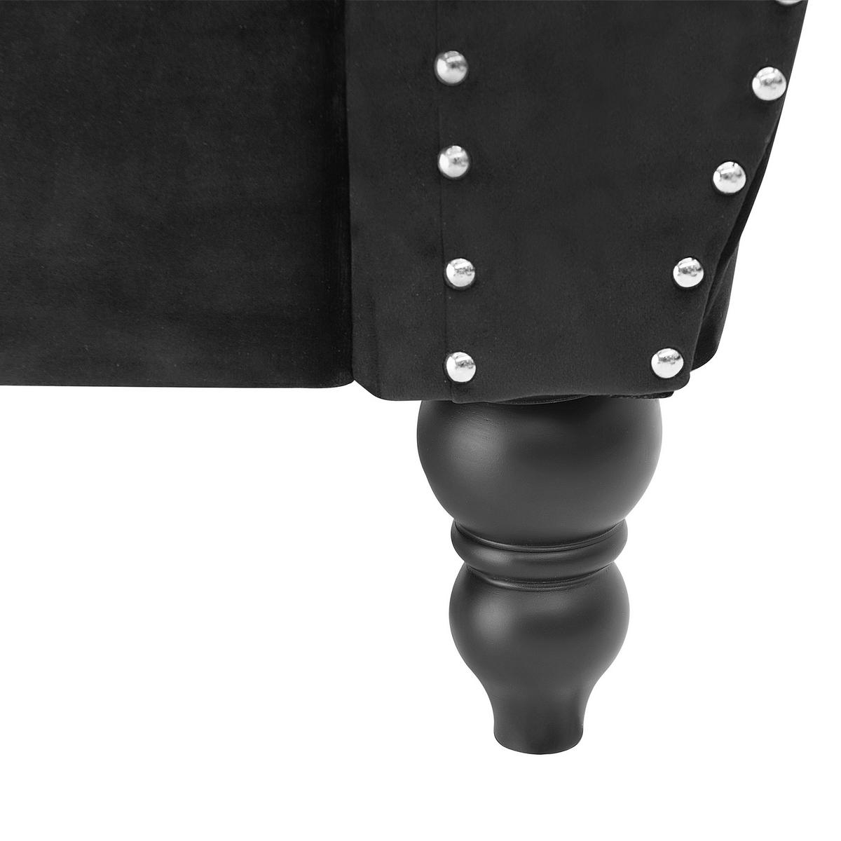 3-SITZER-SOFA Samtstoff Schwarz Skien - Schwarz, Textil (200/91/83cm) - Beliani