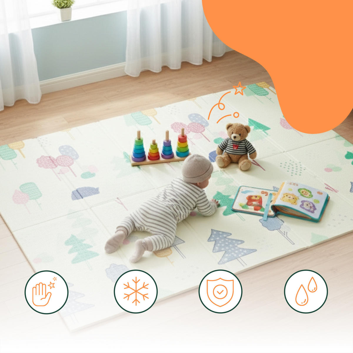 SPIELMATTE - Multicolor, Textil (200/150cm) - Relaxdays