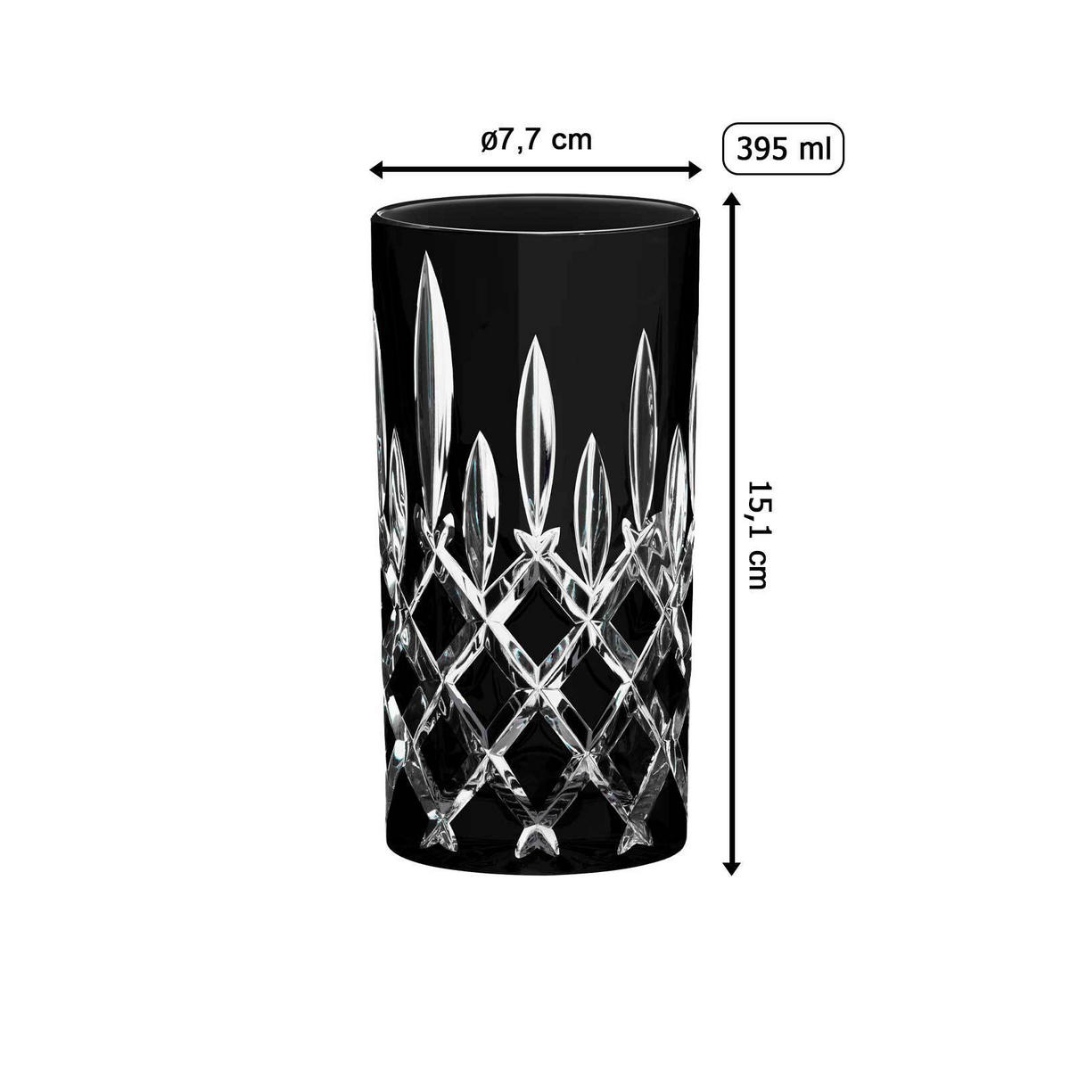 HIGHBALL LONGDRINKGLAS Laudon Schwarz 395 ml - Schwarz, Glas (0.395L) - Riedel