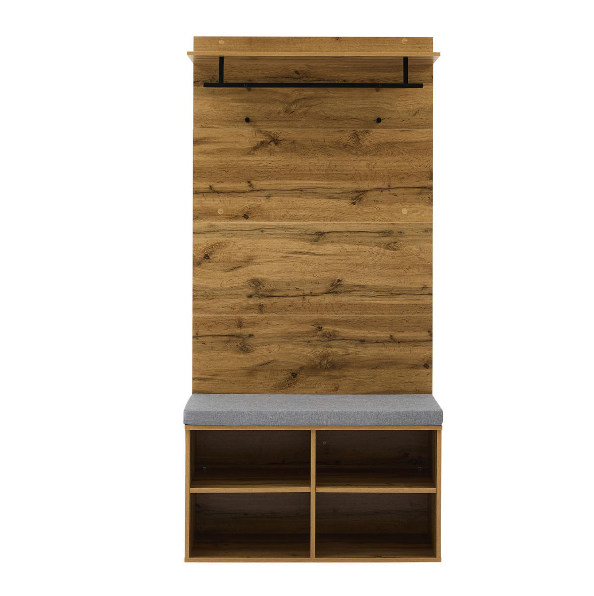 GARDEROBENSET mit Schuhbank 84 x 35 x 175 cm Holzoptik Eiche - Braun, Holzwerkstoff (37/175/84cm) - Beauniv