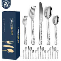 BESTECKSET 20-teilig Edelstahl - Silberfarben, Metall - Authentics