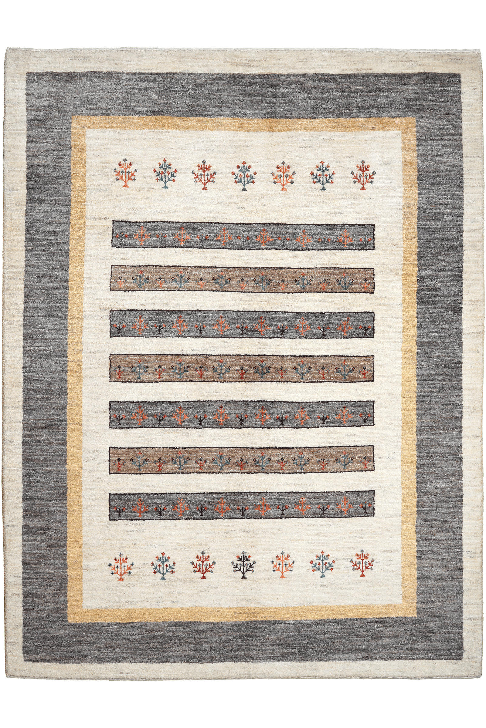GABBEH-TEPPICH handgeknüpft Sonnat Beige 203/152 cm Schurwolle - Beige, Textil (152/203cm) - Looma