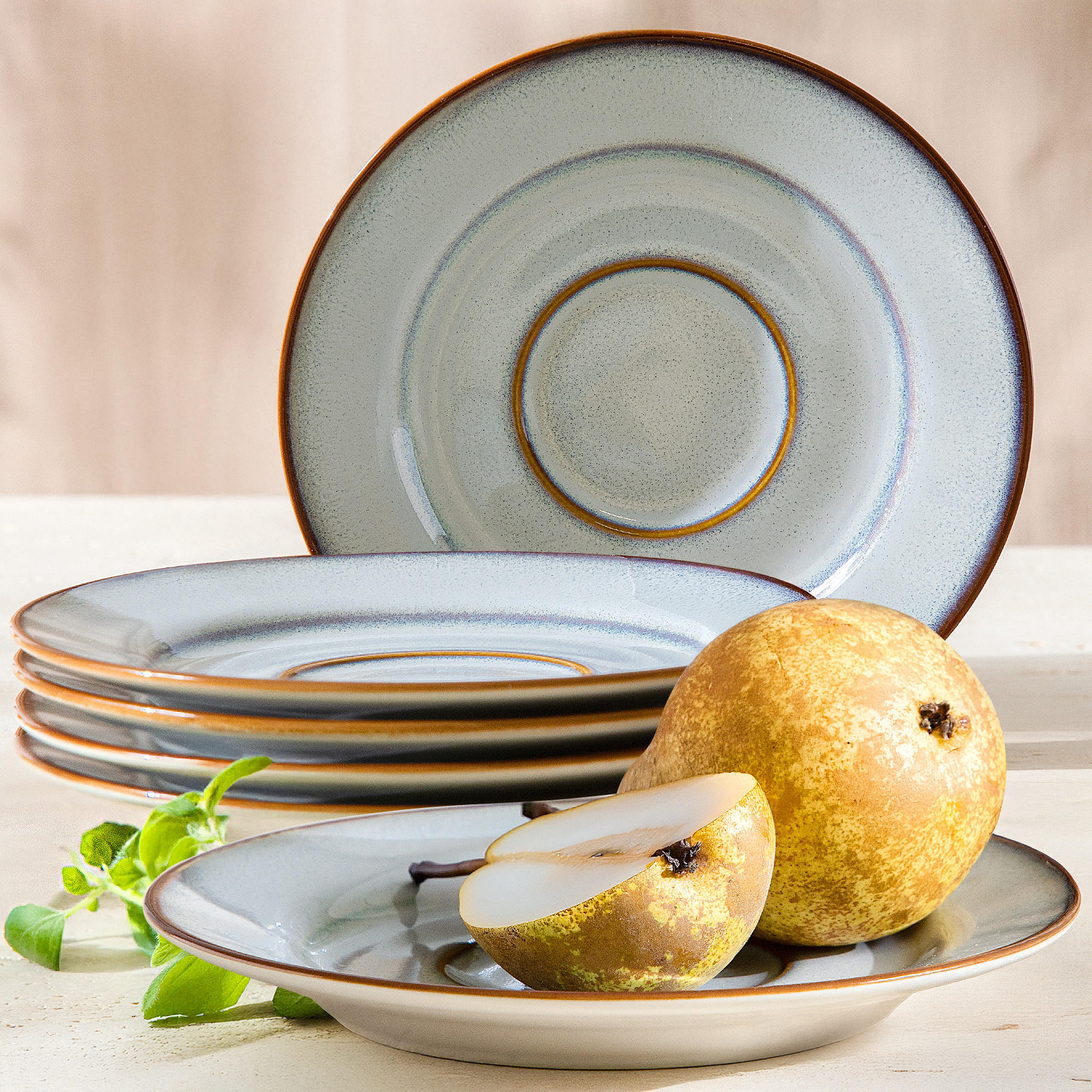 UNTERTASSEN-SET PORTOFINO 6-tlg - Blaugrau, Keramik (15.5cm) - Ritzenhoff Breker