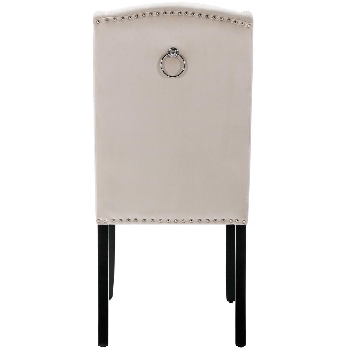 ESSZIMMERSTUHL 2er-Set gepolstert Samt Beige mit Eichenbeinen - Beige, Metall (45/100/61cm) - Meubliv