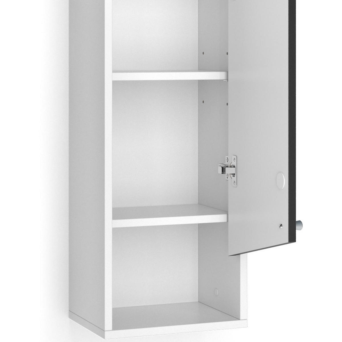BADSCHRANK Irida Anthrazit/Weiß 30 x 79 cm - Anthrazit/Weiß, Holzwerkstoff (30/79/22cm) - Vicco