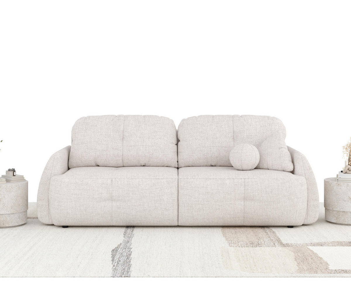 SCHLAFSOFA Loca Beige Webstoff - Beige/Schwarz, Holz/Holzwerkstoff (248/92/103cm) - Maison de Reve
