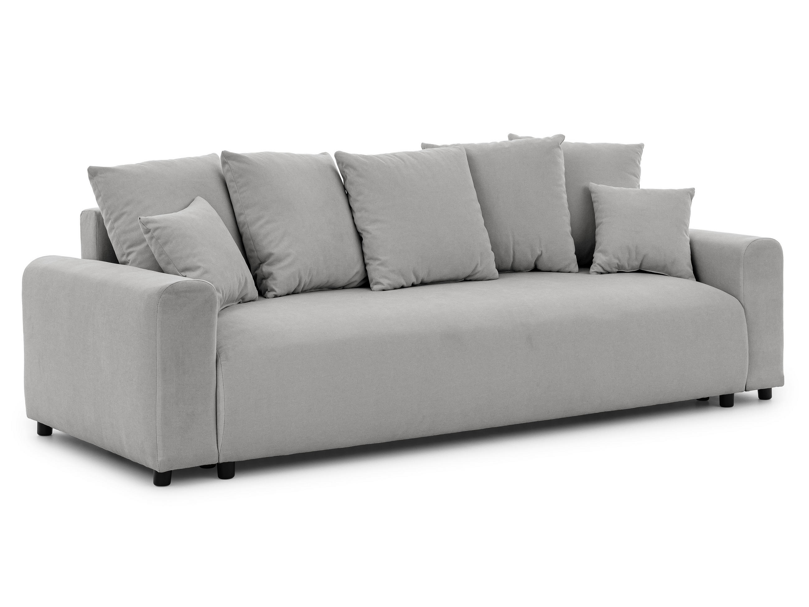 SCHLAFSOFA Calma mit Bettkasten im Bumpy-Design aus weichem Grau Webstoff - Schwarz/Grau, Holz/Kunststoff (239/88/98cm) - S-Style