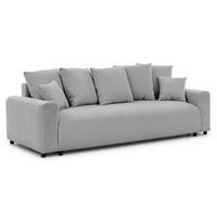 SCHLAFSOFA Calma mit Bettkasten im Bumpy-Design aus weichem Grau Webstoff - Schwarz/Grau, Holz/Kunststoff (239/88/98cm) - S-Style