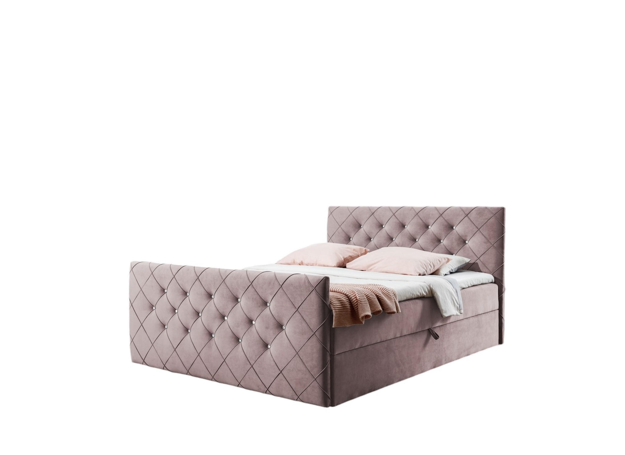 BOXBETT Eivor In überlänge - Rosa, Holzwerkstoff/Textil (140/220cm) - Fun Möbel