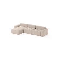 ECKSOFA Bouclé-Stoff 8 Sitzer Bornum So, Beige - Beige, Textil (346/170cm) - Meblito