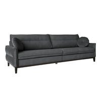 SOFA 3-SITZER Belweder 270 cm, Dunkelgrau, Veloursstoff - Wengefarben/Dunkelgrau, Holz/Textil (268/95/94cm) - Beautysofa