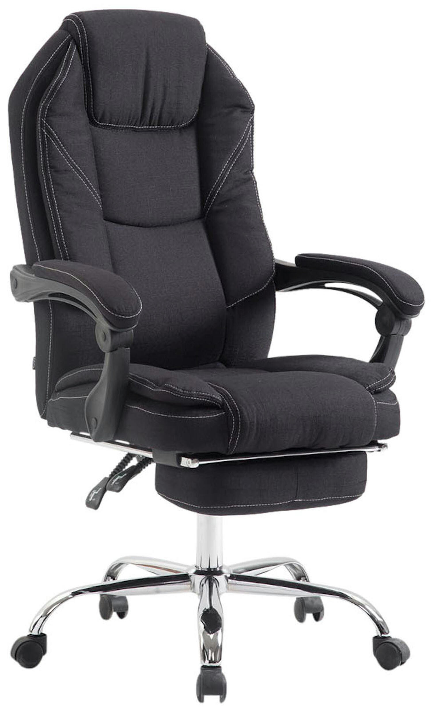 BÜROSTUHL Castan, Stoff Schwarz - Schwarz, Textil/Metall (67/124/64cm) - TPFLiving