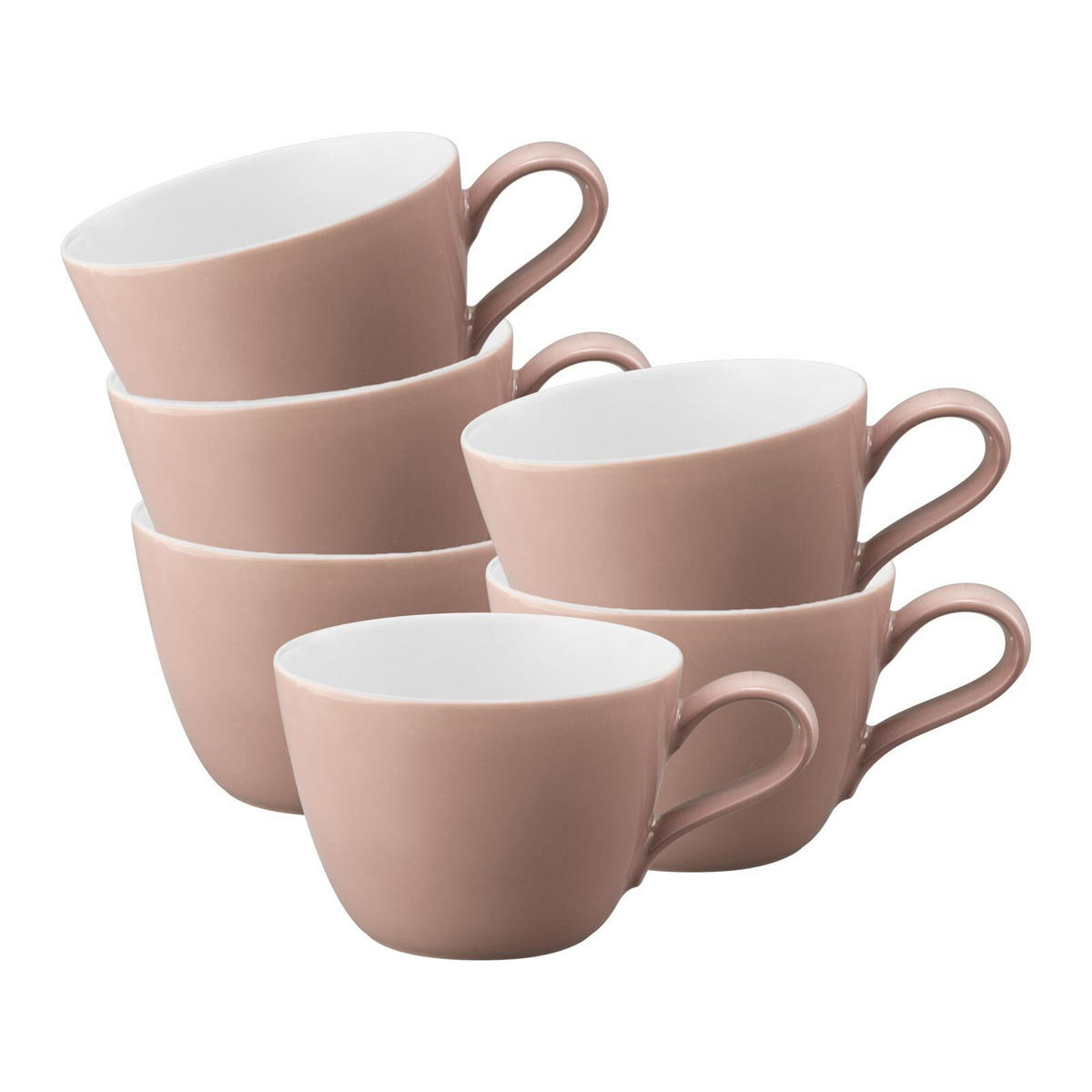 KAFFEETASSEN Life Fashion Posh Rose 240 ml 6er Set - Rosa, Keramik (0.24L) - Seltmann Weiden