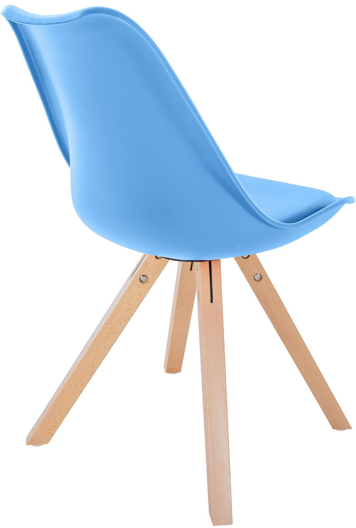 STUHL Kunststoff hellblau - Naturfarben/Hellblau, Holz/Kunststoff (48/81/54cm) - CLP