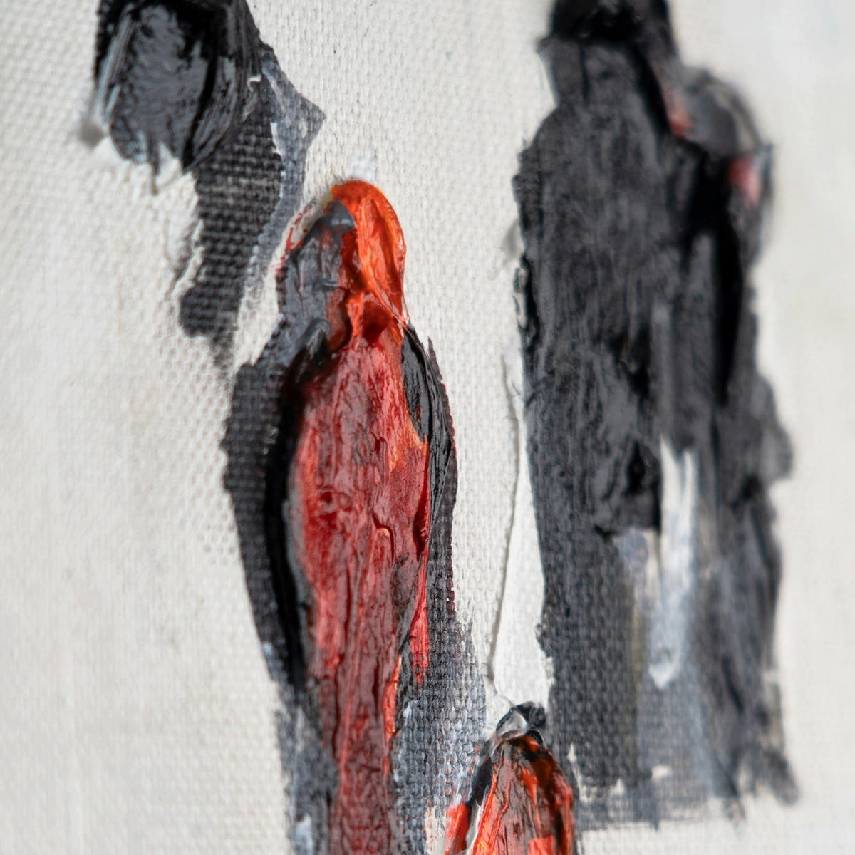 GEMÄLDE Kollektive Bewegung Schattenfugenrahmen Schwarz 120x80 cm - Schwarz, Holz (120/80cm) - YS-art gallery
