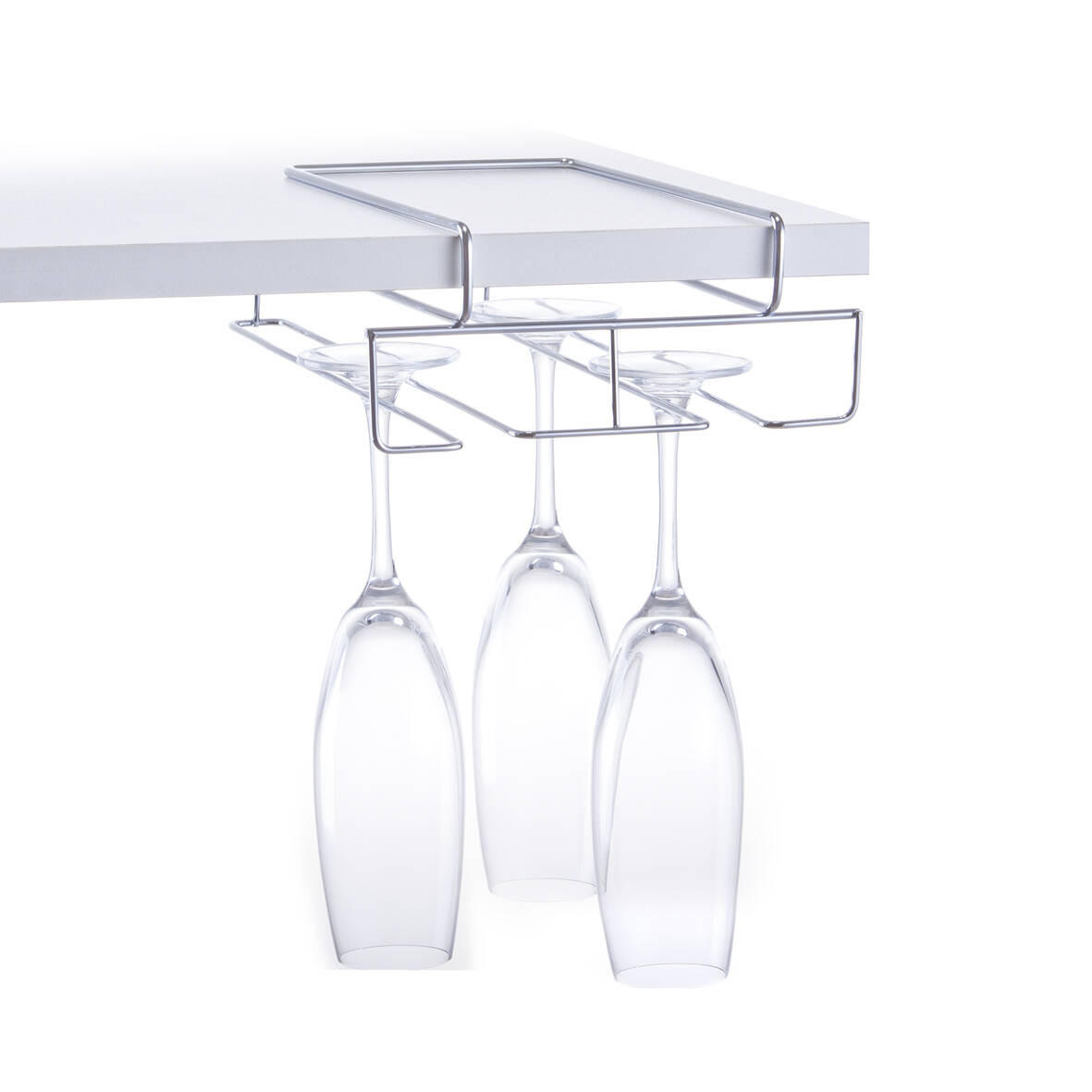 GLÄSERHALTER Regal - Transparent, Metall (28/7.5/18.5cm)