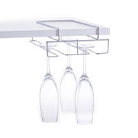 GLÄSERHALTER Regal - Transparent, Metall (28/7.5/18.5cm)
