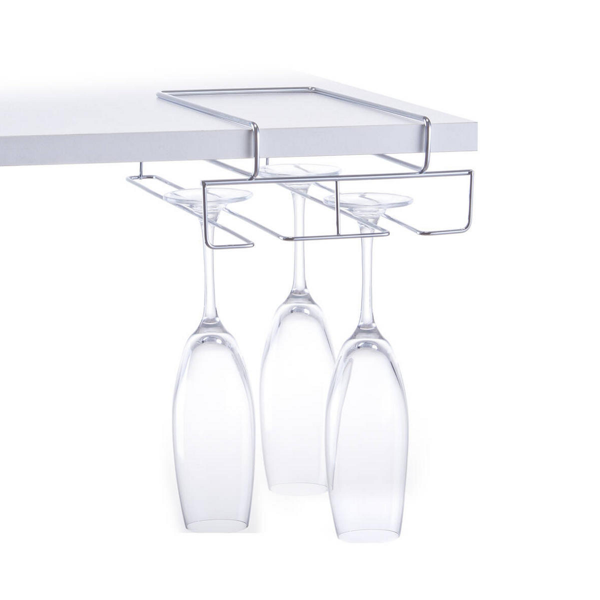 GLÄSERHALTER Regal - Transparent, Metall (28/7.5/18.5cm)