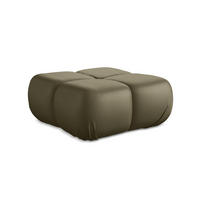 POUF Kunstleder Grün - Schwarz/Olivgrün, Leder/Kunststoff (95/41/95cm) - Makamii