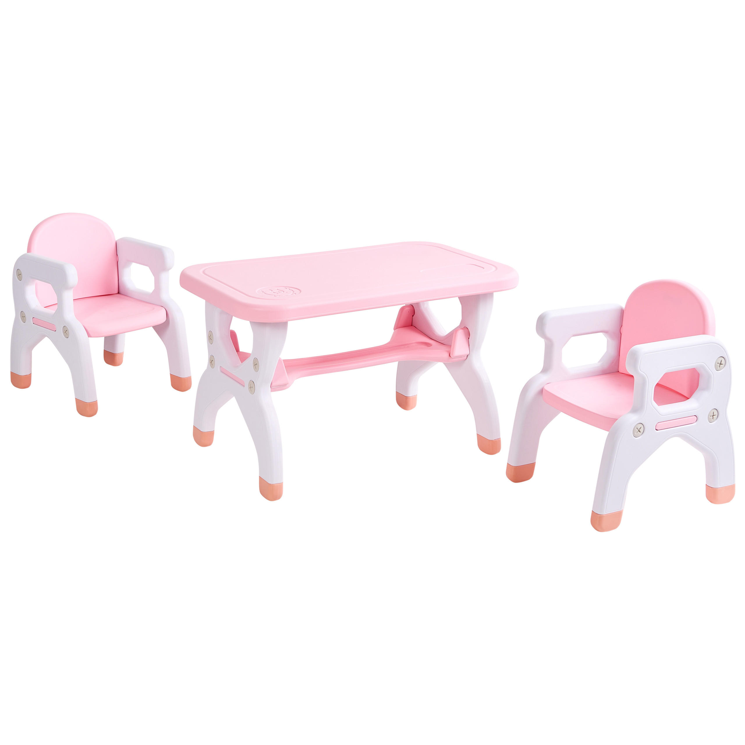 Beliani Kindertisch Pink, Weiß 79x50x48 cm