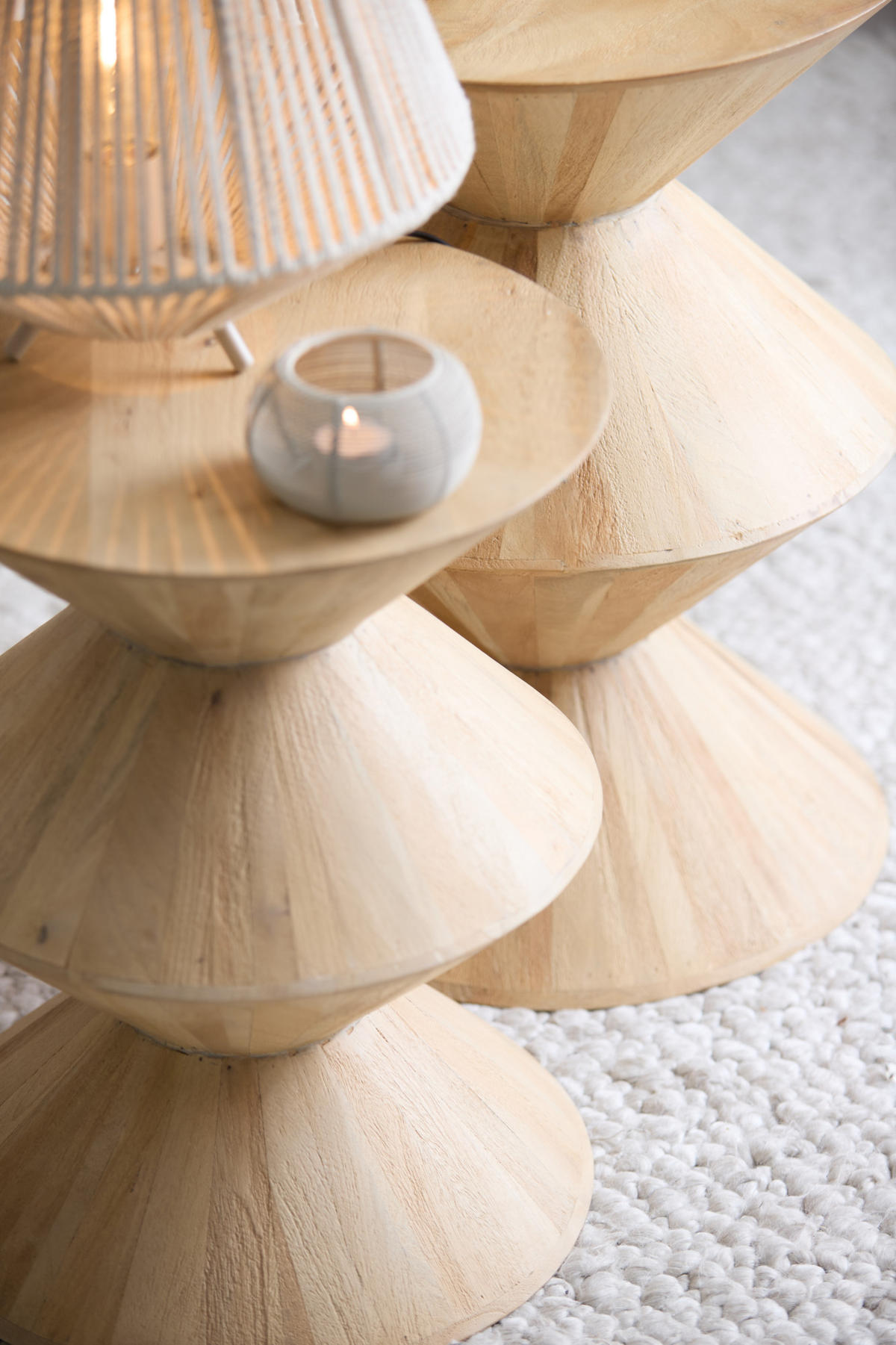 BEISTELLTISCH Larus Braun Ø40/50 cm - Braun, Holz (40/40/50cm) - Light & Living