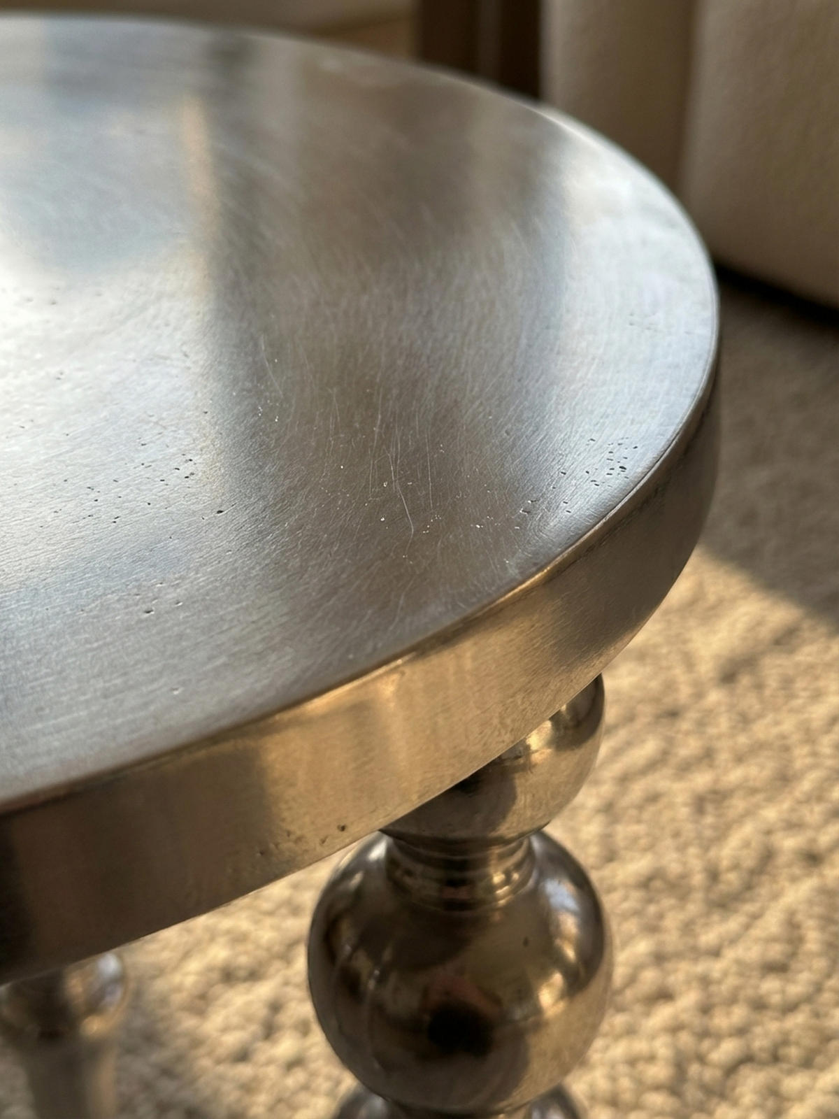 BEISTELLTISCH – Aluminium Silber Dreibein Design 44x44x63 cm - Silberfarben, Metall (44/44/63cm) - KADIMA DESIGN