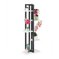 PFLANZENREGAL - Multicolor, Holzwerkstoff/Metall (43/117/22cm) - Relaxdays