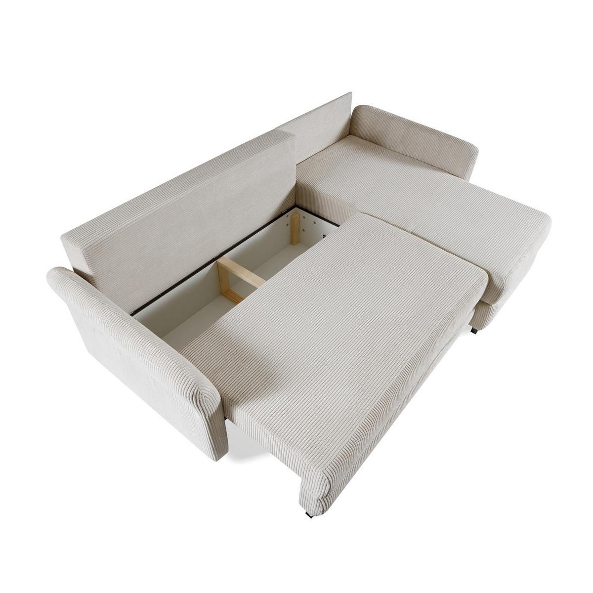 ECKSOFA Volt Creme, universal Ecksofa mit Schlaffunktion - Creme, Holzwerkstoff/Textil (238/155cm) - Bettso