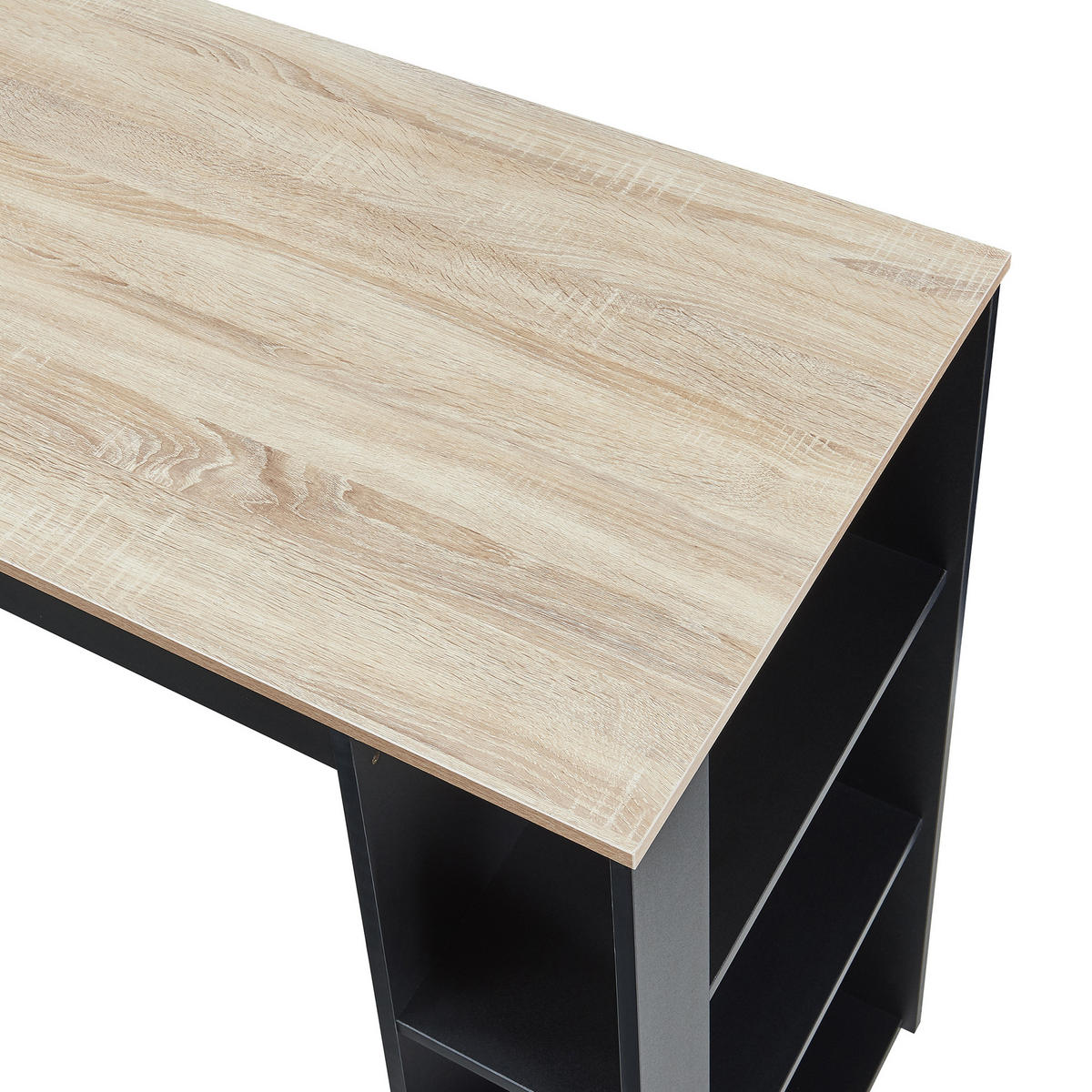 BAROVÝ STŮL Danderyd - černá/barva dubu, kompozitní dřevo (60/120/105.5cm) - [en.casa]