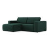 ECKSOFA Links Strukturstoff Stoff Grün - Dunkelgrün/Schwarz, Kunststoff/Textil (167/224cm) - Makamii