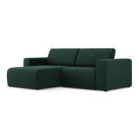ECKSOFA Links Strukturstoff Stoff Grün - Dunkelgrün/Schwarz, Kunststoff/Textil (167/224cm) - Makamii