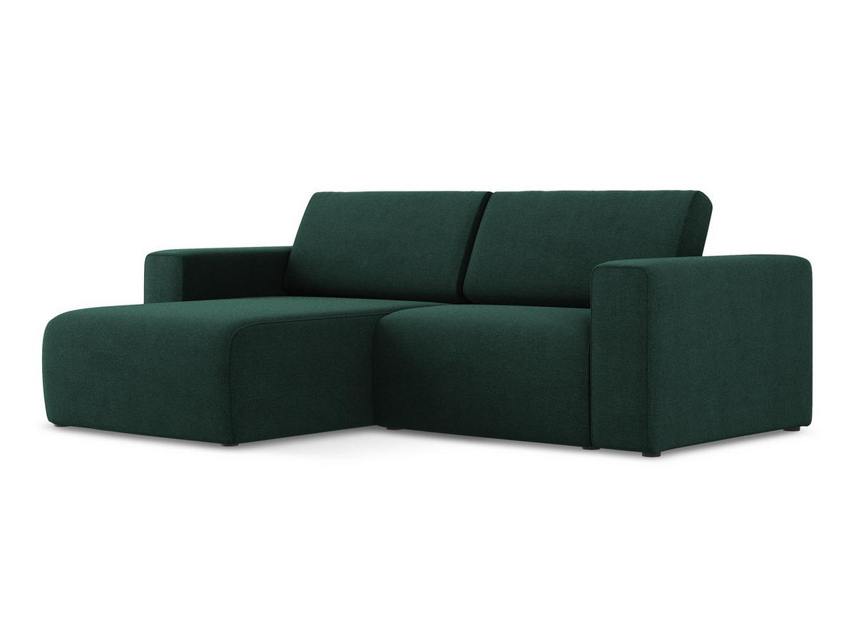 ECKSOFA Links Strukturstoff Stoff Grün - Dunkelgrün/Schwarz, Kunststoff/Textil (167/224cm) - Makamii