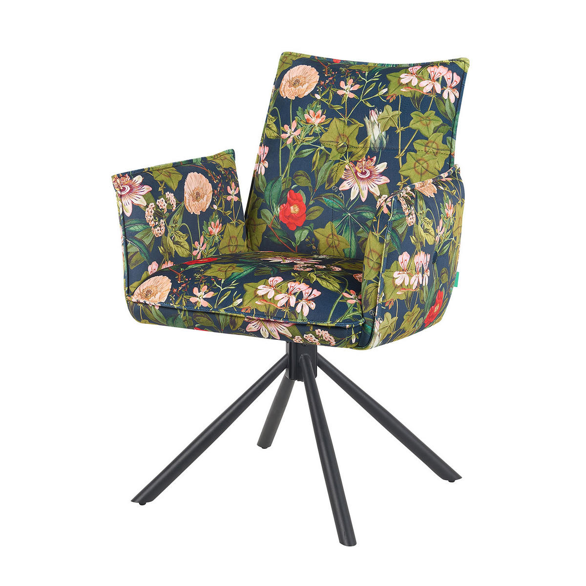 ARMLEHNSTUHL Mika-Nevio - Multicolor/Schwarz, Textil/Metall (60/88/63cm) - DUBI Möbel