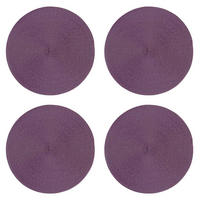 PLATZSET 4er Set Polypro Aubergine 35 cm rund - Aubergine, Kunststoff (35cm) - TiborTex