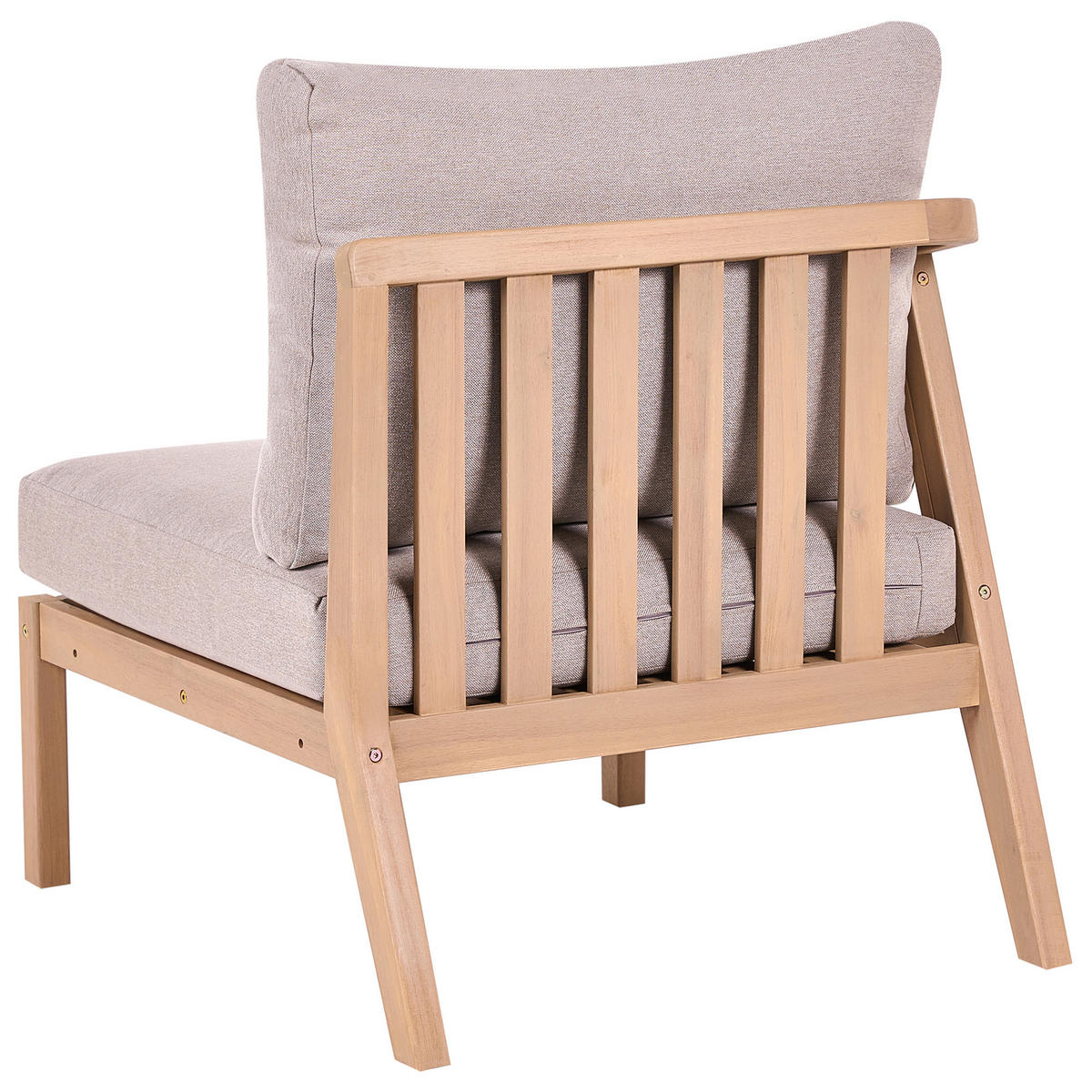 1-SITZER Garten-Eckmodul rechtsseitig Akazienholz Hellbraun Rivello - Hellbraun/Beige, Holz (68/84/80cm) - Beliani