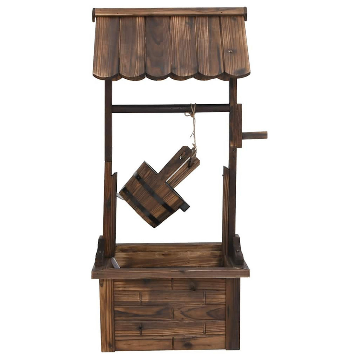WUNSCHBRUNNEN Mit Pumpe 57/50/112 Cm Massivholz Tanne - Braun, Holz (50/57/112cm) - vidaXL