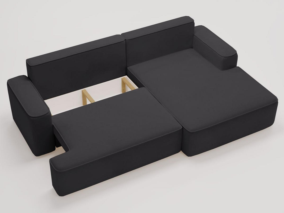 ECKSOFA California Schwarz Rechts - Schwarz, Holz/Textil (270/165cm) - Graingold